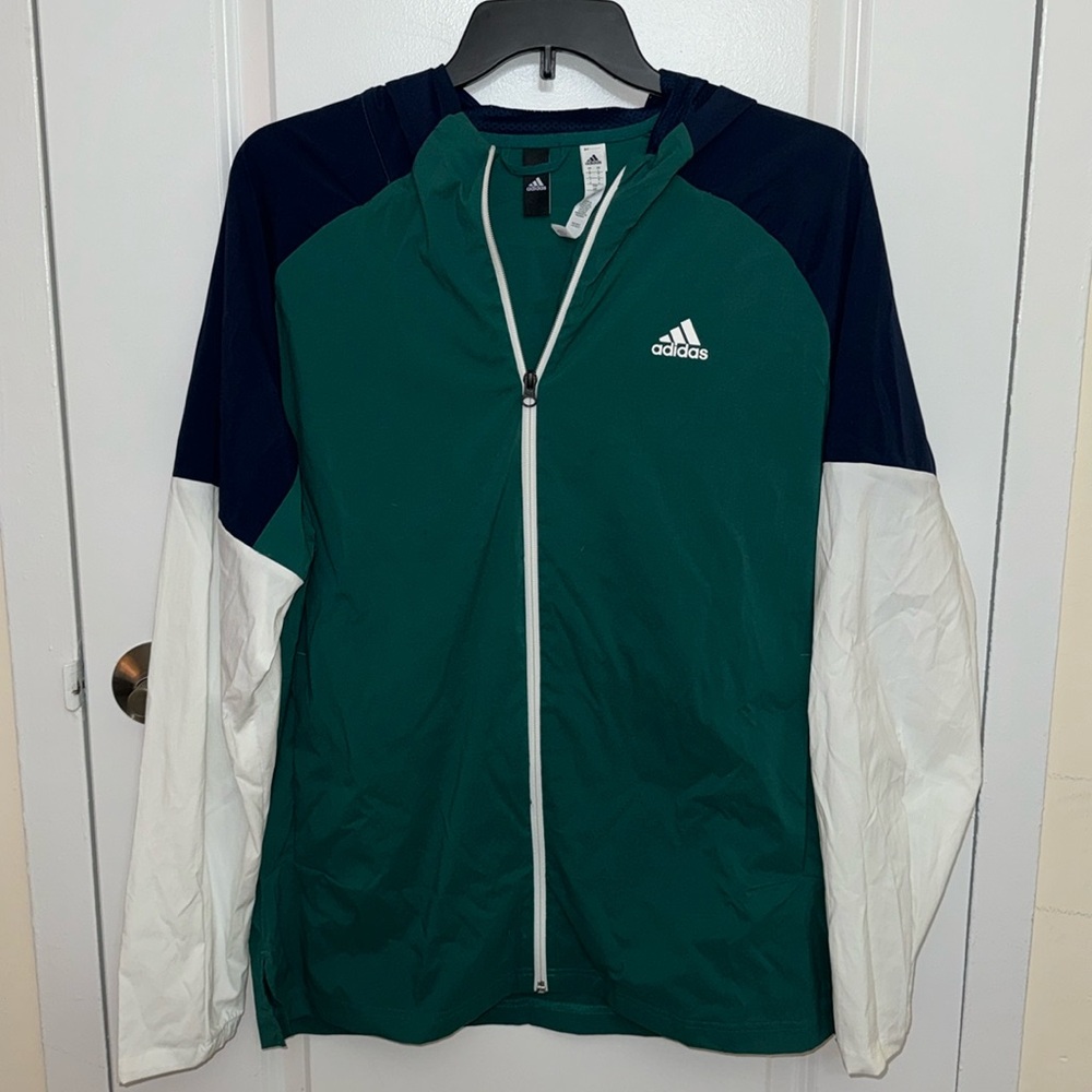 Adidas Men’s Windbreaker Style Full Zip Size Large